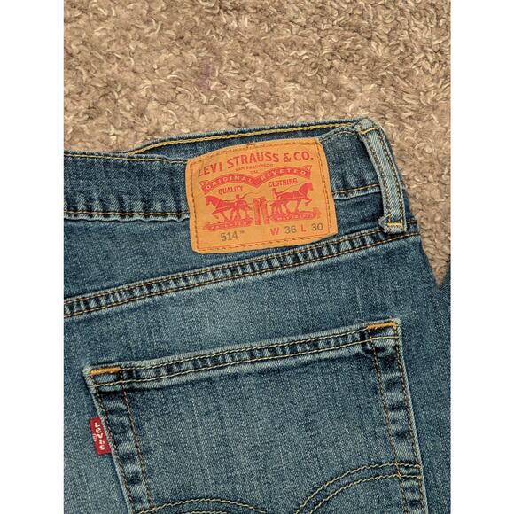 Levis 514 Mens Straight Fit Jeans 36x30 - Picture 2 of 4